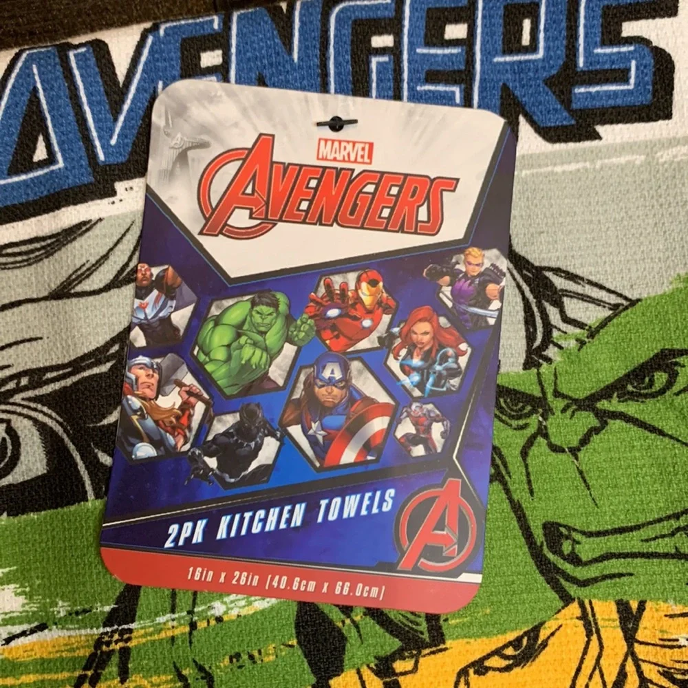 Avengers 2PK Kitchen Towels and Dish Drying Mat